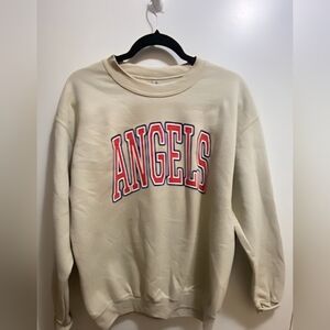 Angels Graphic Sweatshirt Medium Cream